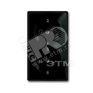 ABB Basic 55 Шато (чёрный) Розетка 2-ая с/з моноблок, с защитными шторками | 2021-0-0381  | 2CKA002021A0381 | ABB - ABB