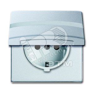 ALLWETTER Розетка с заземлением с крышкой с полем для надписи 2Р+E 10/16А 250В IP44 серебристый алюминий - ABB