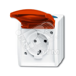 Розетка SCHUKO 16А 250В IP44 для открытого монтажа, c красной крышкой, серия ocean, цвет серый/сине-зелёный | 2083-0-0825 | 2CKA002083A0825 | ABB - ABB