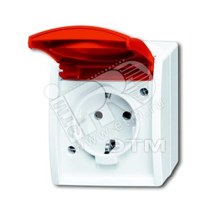Розетка SCHUKO IP44 SM,кр.крыш,ocean,бел - ABB