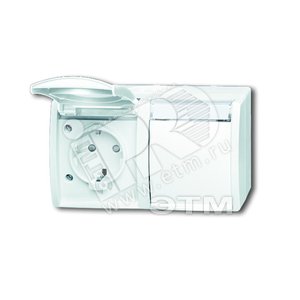 Розетка SCHUKO 16А 250В IP44, двойная,горизонтальная,со шт.,для открытого монтажа,серия ocean, цвет альп. белый | 2084-0-0723 | 2CKA002084A0723 | ABB - ABB