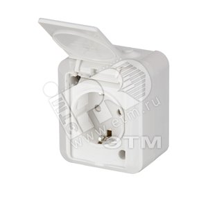 Розетка SCHUKO с заземлением, 16А / 250В, зажимные клеммы, серия Jussi, белый, наружный монтаж, IP55 | 20ESW  | 2TKA000678G1 | ABB