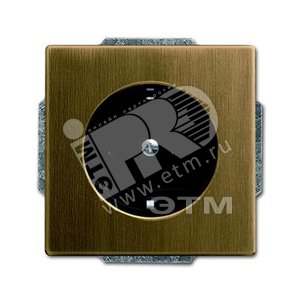 Розетка SCHUKO 16А 250В с защитными шторками, серия Династия, Латунь античная, черная роспись | 2013-0-5401 | 2CKA002013A5401 | ABB