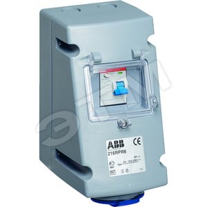 Розетка с УЗО 216RPR6, 16А, 2Р+Е, IP44, 6ч | 2CMA168261R1000 | ABB