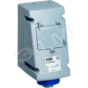 Разъем 16A 2P+E бокс IP67 с ДИНрейкой (216 RPR6W) - ABB