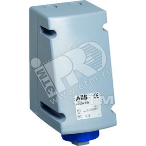 Розетка для монтажа на поверхность с подключением шлейфа 216RL12W, 16A, 2P+E, IP67, 12ч | 2CMA168460R1000 | ABB