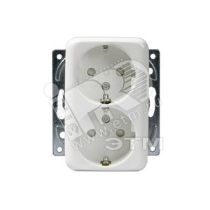 Розетка DoubleSCHUKO с заземлением, 16А / 250В, винтовые клеммы, серия Jussi, белый | 232EUC | 2TKA000759G1 | ABB