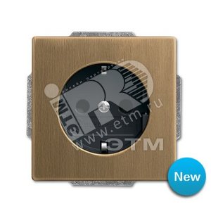 Розетка SCHUKO 16А 250В с защитными шторками, винтовые клеммы, серия Династия, Латунь античная, черная роспись | 2011-0-6247 | 2CKA002011A6247 | ABB - ABB