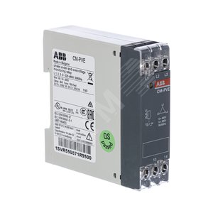 Реле контроля напряжения CM-PVE (контроль 3 фаз) (контроль Umin/max L1- L2-L3 320-460В AC) 1НО контакт | 1SVR550871R9500 | ABB 3
