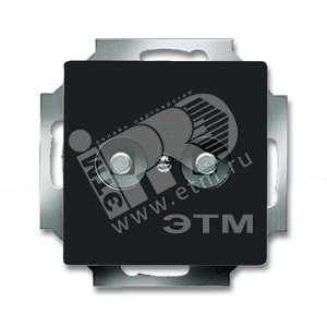 Розетка двойная для выравнивания потенциалов, серия solo/future, цвет антрацит/черный