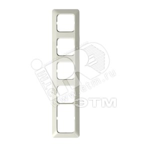 Рамка 5-постовая, 1 пост 2Schuko + 4 поста Schuko, серия Jussi, белый - ABB