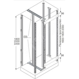 Стойки каркаса+для ячеек+каб секции H=2200мм (7шт) | EM2203 | ABB - фото 2