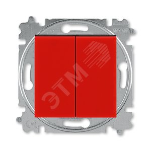 ABB Levit Красный / дымчатый чёрный Выключатель 2-кл. | 3559H-A05445 65W | 2CHH590545A6065 | ABB - фото 2