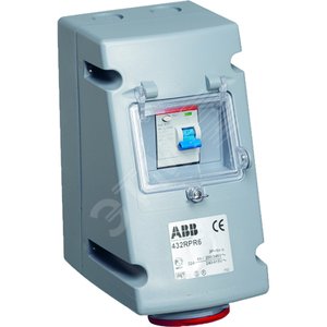 Розетка с УЗО 316RPR6, 16А, 3Р+Е, IP44, 6ч | 2CMA168269R1000 | ABB 2