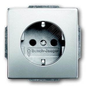 Розетка SCHUKO 16А 250В с защитными шторками, серия pur/сталь - фото 2