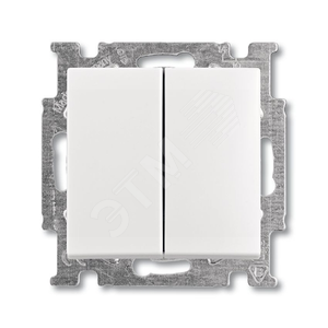 ABB Basic 55 Альп. белый Переключатель 2-х клавишный | 1012-0-2144  | 2CKA001012A2144 | ABB - фото 2