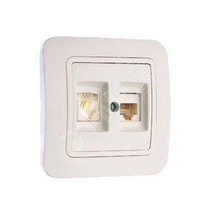 Zena б/рамки бел. комп+TF RJ45 CAT6+RJ11 (609-010200-249) - ABB