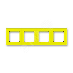 Рамка ABB Levit 4 поста жёлтый / дымчатый чёрный (3901H-A05040 64W)