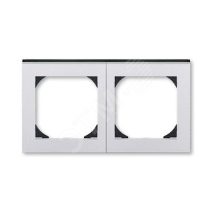 ABB Levit Серебро / дымчатый чёрный Рамка двойная 55х55 для механизмов BJE | 3901H-A05520 70 | 2CHH015520A4070 | ABB