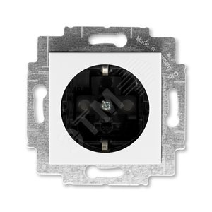 ABB Levit Белый / дымчатый чёрный Розетка с з/к со шторками 16А | 5520H-A03457 62W | 2CHH203457A6062 | ABB - ABB