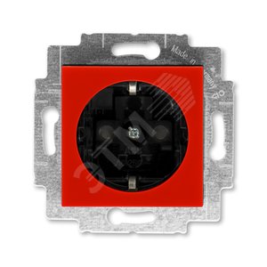 ABB Levit Красный / дымчатый чёрный Розетка с з/к со шторками 16А | 5520H-A03457 65W | 2CHH203457A6065 | ABB - ABB