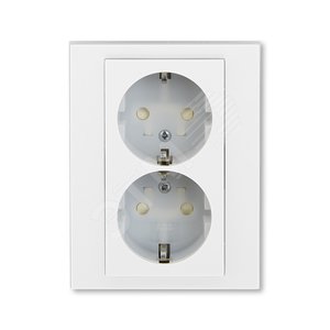 ABB Levit Белый / ледяной Розетка 2-ая с з/к со шторками 16А | 5522H-C03457 01W | 2CHH223457C6001 | ABB - ABB
