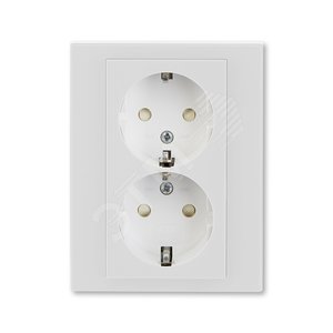 ABB Levit Серый / белый Розетка 2-ая с з/к со шторками 16А | 5522H-C03457 16W | 2CHH223457C6016 | ABB - ABB