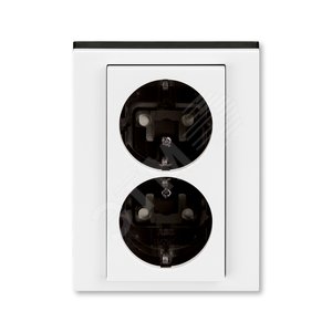 ABB Levit Белый / дымчатый чёрный Розетка 2-ая с з/к со шторками 16А | 5522H-C03457 62W | 2CHH223457C6062 | ABB - ABB