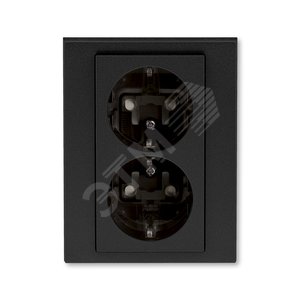 ABB Levit Антрацит / дымчатый чёрный Розетка 2-ая с з/к со шторками 16А | 5522H-C03457 63W | 2CHH223457C6063 | ABB - ABB