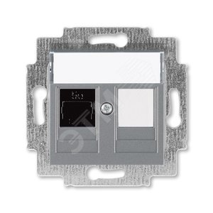 Розетка информационная ABB Levit RJ45 категория 5e и заглушка сталь (5014H-A51017 69W) - ABB