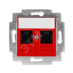 ABB Levit Красный Розетка комп. 2-ая 2хRJ45 категория 5e | 5014H-A51018 65W | 2CHH295118A6065 | ABB - ABB
