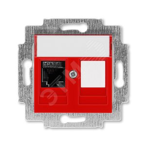 ABB Levit Красный Розетка комп. RJ45 категория 6 и заглушка | 5014H-A61017 65W | 2CHH296117A6065 | ABB - ABB