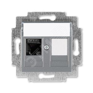 ABB Levit Сталь Розетка комп. RJ45 категория 6 и заглушка | 5014H-A61017 69W | 2CHH296117A6069 | ABB - ABB