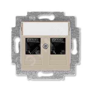 ABB Levit Кофе макиато Розетка комп. 2-ая 2хRJ45 категория 6 | 5014H-A61018 18W | 2CHH296118A6018 | ABB - ABB