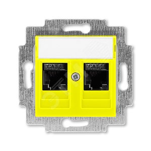 ABB Levit Жёлтый Розетка комп. 2-ая 2хRJ45 категория 6 | 5014H-A61018 64W | 2CHH296118A6064 | ABB - ABB