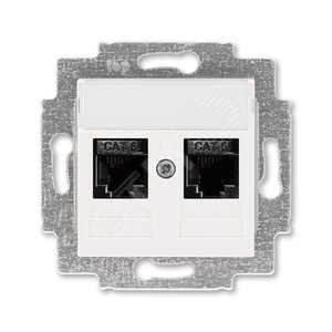 ABB Levit Жемчуг Розетка комп. 2-ая 2хRJ45 категория 6 | 5014H-A61018 68W | 2CHH296118A6068 | ABB - ABB