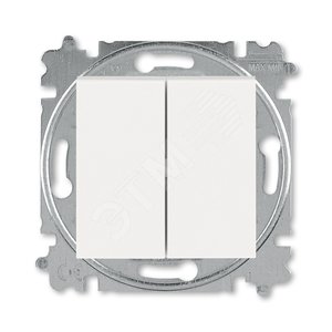 Переключатель двухклавишный ABB Levit жемчуг / ледяной (3559H-A52445 68W)