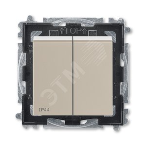Выключатель двухклавишный ABB Levit IP44 кофе макиато / белый (3559H-A05940 18)