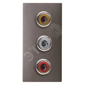 Механизм 3xRCA разъёма, красный+белый, 1-модульный, серия Zenit, цвет антрацит (N2155.3 AN) - ABB