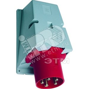 Вилка для монтажа на ПОВЕРХНОСТЬ 463BS6 63A 3P+N+E IP44 6ч | 2CMA167566R1000 | ABB