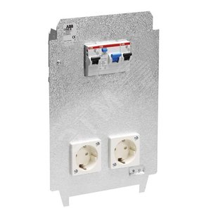 Панель монтажная 2хВА 10А/ВДТ 30мА CWB8 оцинкованная сталь 2xSchuko