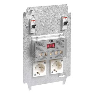 Панель монтажная CWB20, 2xSchuko, 2хВА 6А, ВДТ 30мА, 2-х канальное электронное реле времени, клемма заземления | 2CMA177384R1000 | ABB - ABB