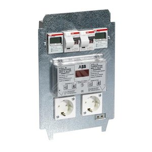 Панель монтажная CWB23E, оцинкованная сталь, 2xSchuko, 2хАВДТ 10А 30мА, 2-х канальное электронное ре - ABB