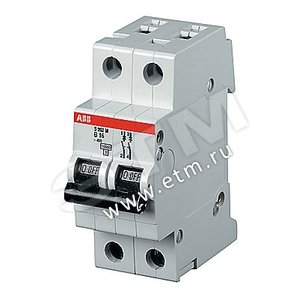 Выключатель автоматический двухполюсный S202P 16А B 25кА (S202P B16) | 2CDS282001R0165 | ABB