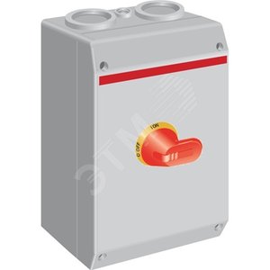 Рубильник в боксе OTP125BA6M до 125A 6-полюсный, красно-желтая ручка, резьба 4хМ50+2хМ16 | 1SCA022812R7690 | ABB 2