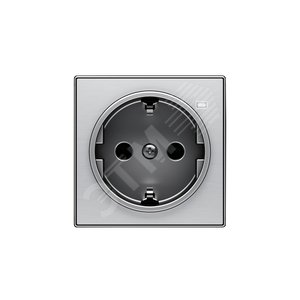 Накладка для розетки SCHUKO с линзой для контрольной подсветки, серия SKY, цвет нержавеющая сталь 2