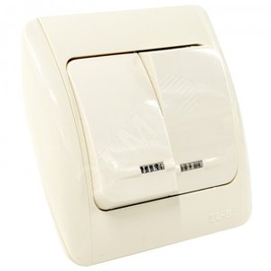 ZIRVE крем/крем выкл 2кл с подсв. Led - ABB