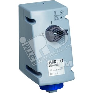 Разъем 316MVS9W на поверхность вертикальный с выключателем и блокировкой 16A, 3P+E, IP67, 9ч | 2CMA167834R1000 | ABB