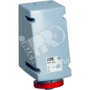 Розетка для монтажа на поверхность с подключением шлейфа 316RL11W, 16A, 3P+E, IP67, 11ч | 2CMA168470R1000 | ABB