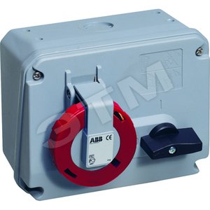 Розетка с выключателем и механической блокировкой 332MHS3W, 32A, 3P+E, IP67, 3ч | 2CMA167853R1000 | ABB